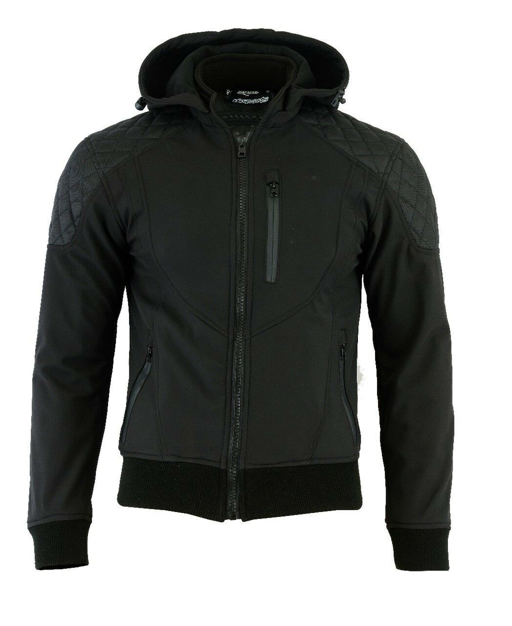 Men's Soft Shell Waterproof Motorcycle Hoodie Jacket With CE Armour