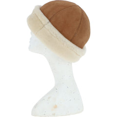 Ladies Tan and Cream Sheepskin Hat