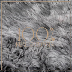 Silky Soft Grey Genuine Sheepskin Rug