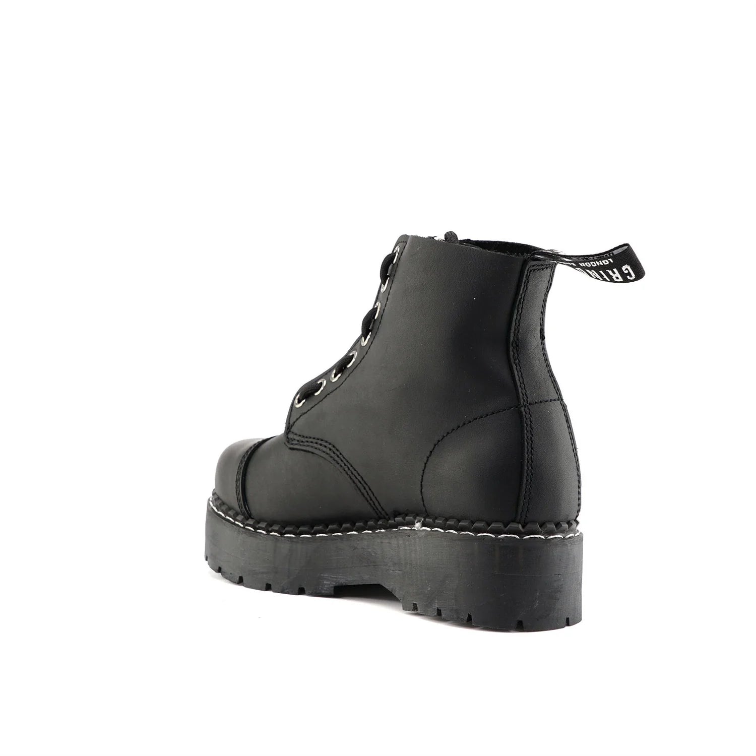 Grinders - Cameron ACS Black Leather Zip Up Ankle Boots