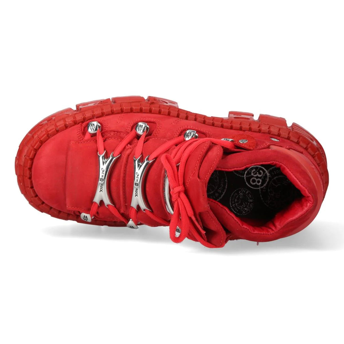 NEW ROCK - M-106WALL-C13 Red Leather Platform Boots