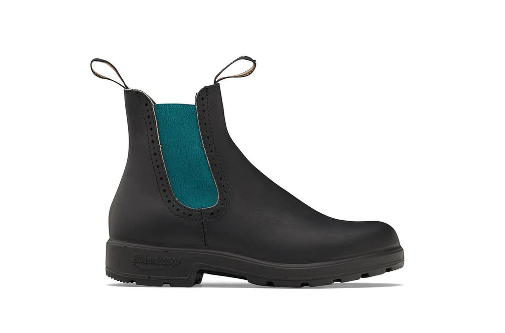 Blundstone - 2320 Black & Teal Leather High Top Chelsea Boots