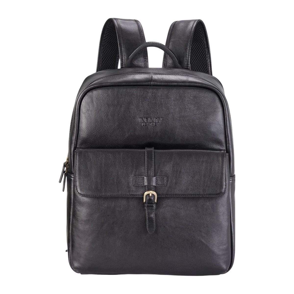Large Black Vintage Leather Laptop Rucksack