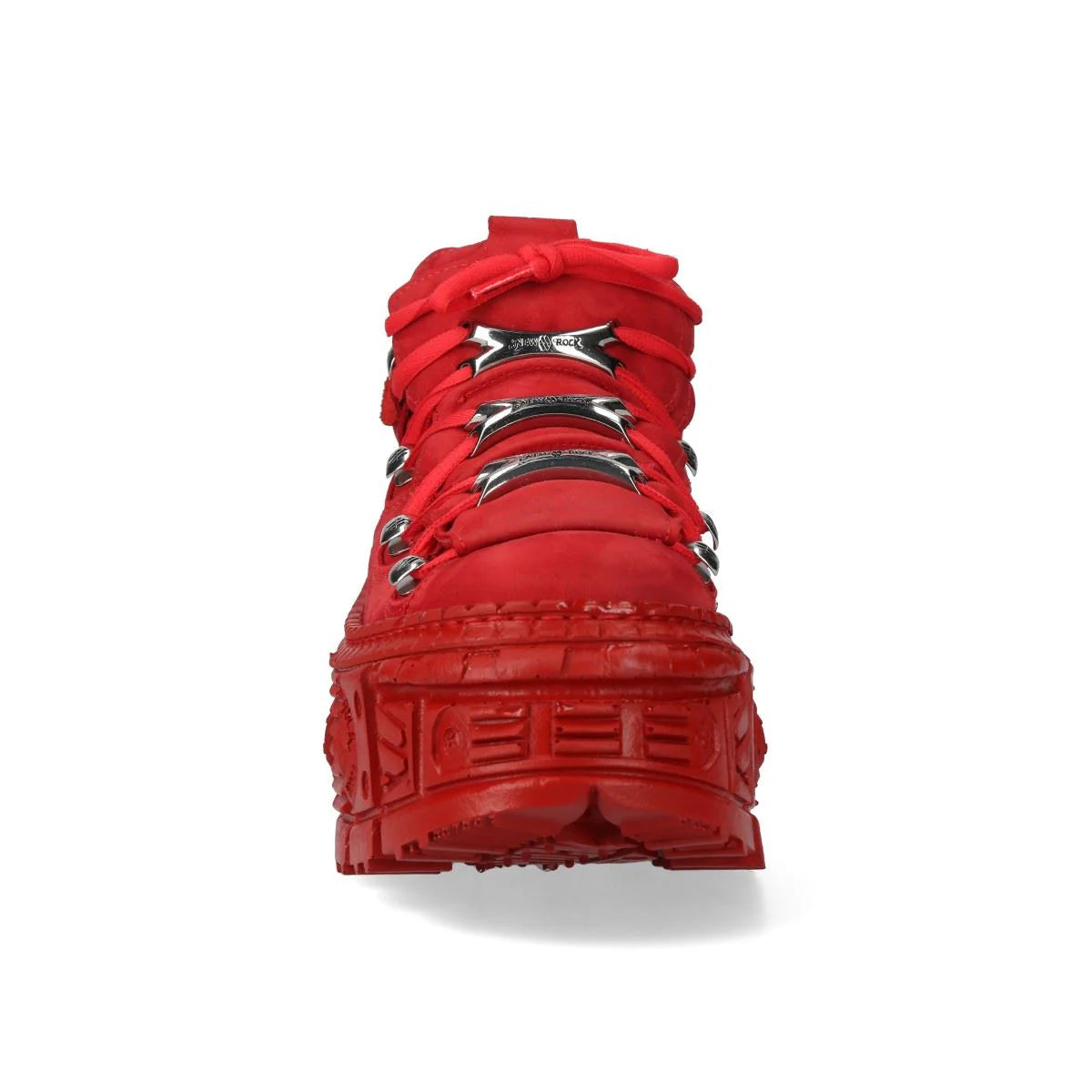 NEW ROCK - M-106WALL-C13 Red Leather Platform Boots