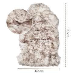 Silky Soft Natural Black Tip Genuine Sheepskin Rug