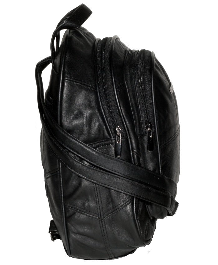 Black Sheep Nappa Double Compartment Medium Backpack