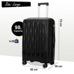 Burnaby Large Soft Shell Black Suitcase