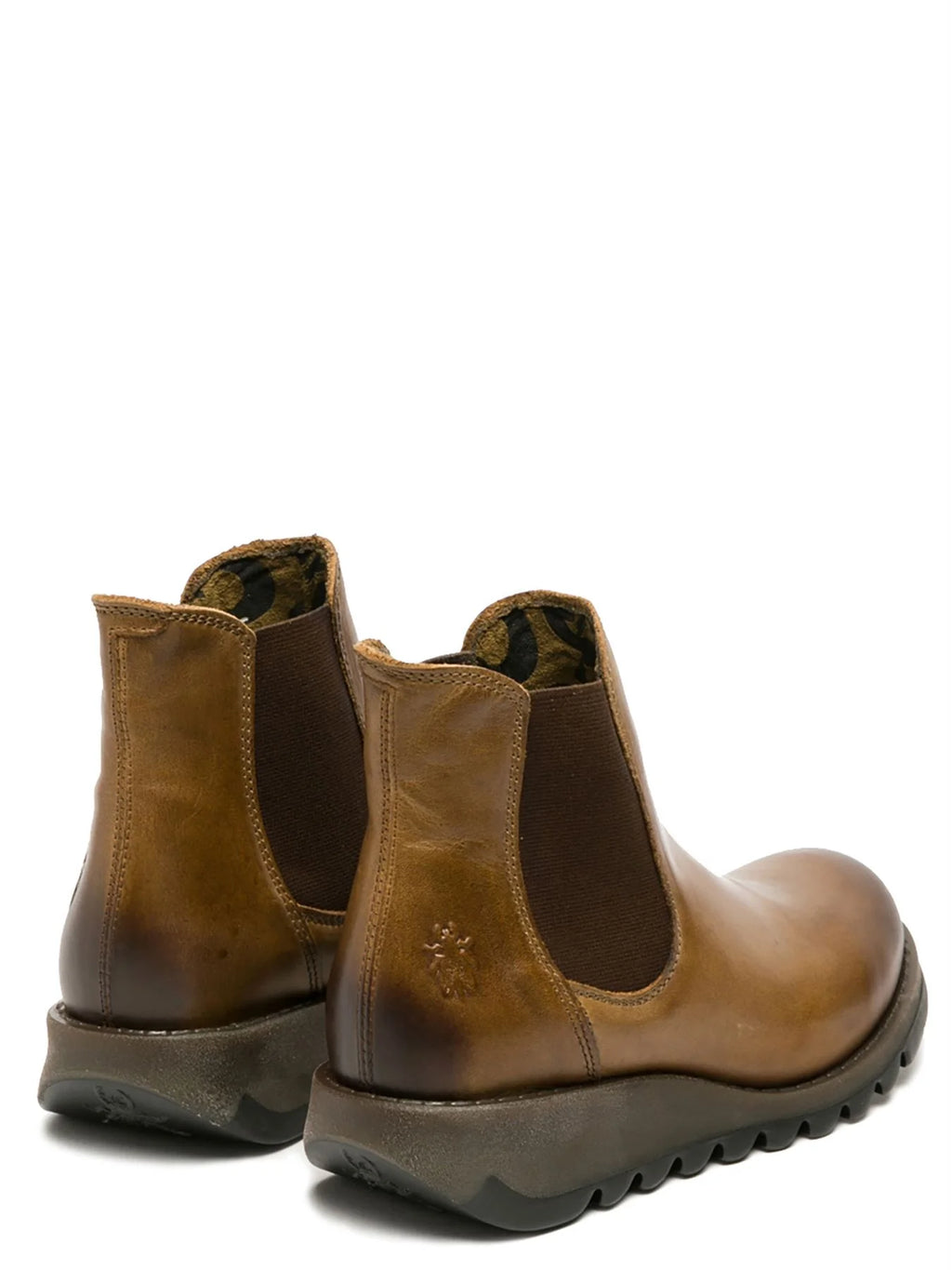 Fly London - SALV Women's Camel Leather Wedge Chelsea Boots