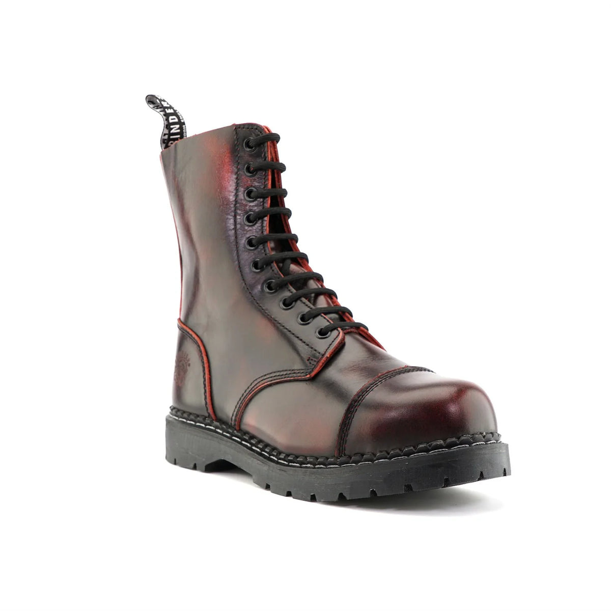 Grinders - Stag CS wine Leather Steel Toecap Unisex Military Style Boots