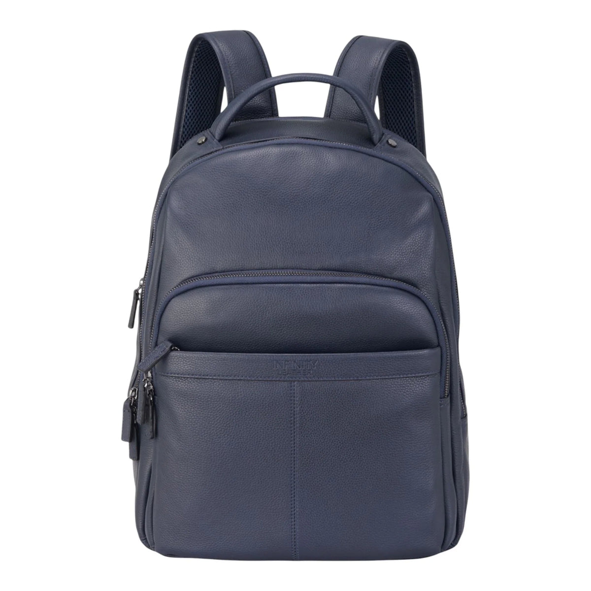 Large Navy Vintage Leather Laptop Rucksack