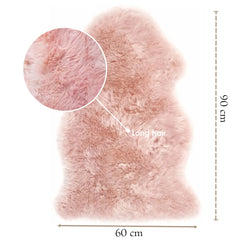 Silky Soft Rose Pink Genuine Sheepskin Rug