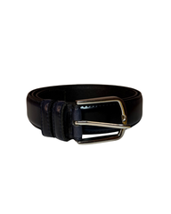 Mens Navy Leather Belt