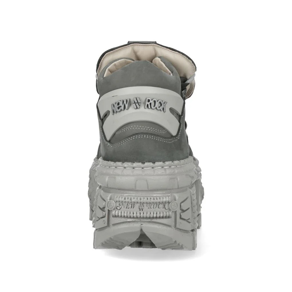 NEW ROCK - M-106WALL-C63 Urban Grey Leather Tower Boots