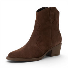 Tamaris - Women's Brown Suede Western Style Ankle Boots 25702-41