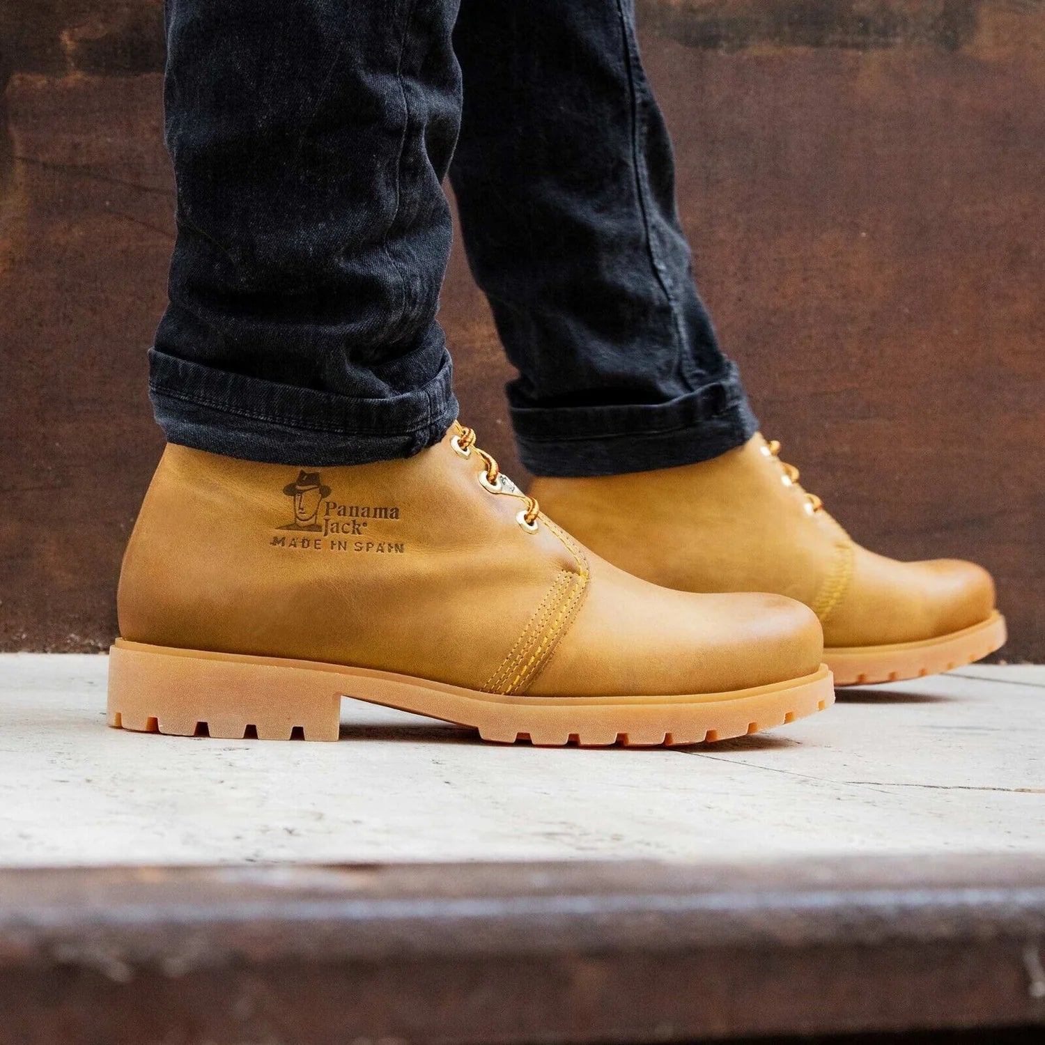 Panama Jack C1 Men's Tan Leather Waterproof Havana Joe Ankle Boots