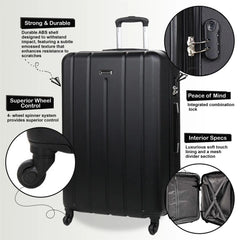 Castleberry Large Hard Shell Black Suitcase