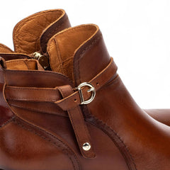 Pikolinos - Women's Daroca Cuero Brown Leather Zip Heeled Ankle Boots