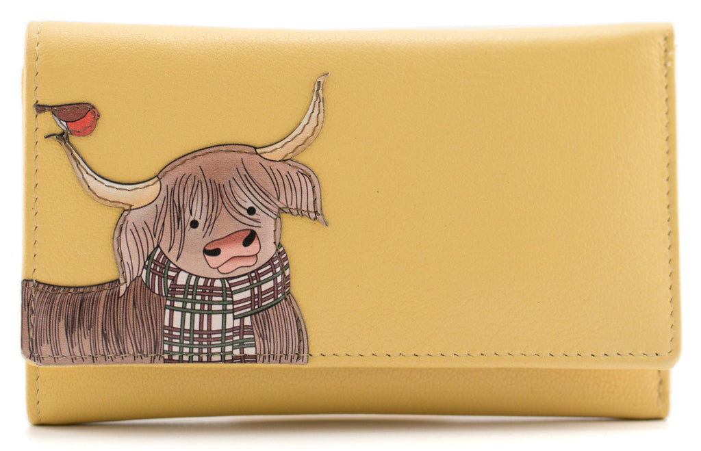 *NEW IN* Mala - Callum The Coo Yellow Tri Fold Purse with RFID