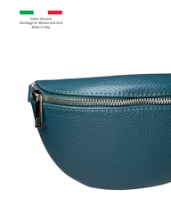 Women's Dark Teal Leather Cross Body Bag with Interchangeable Straps