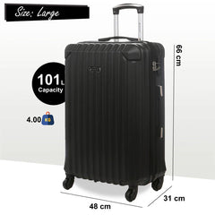 Corowa Large Soft Shell Black Suitcase