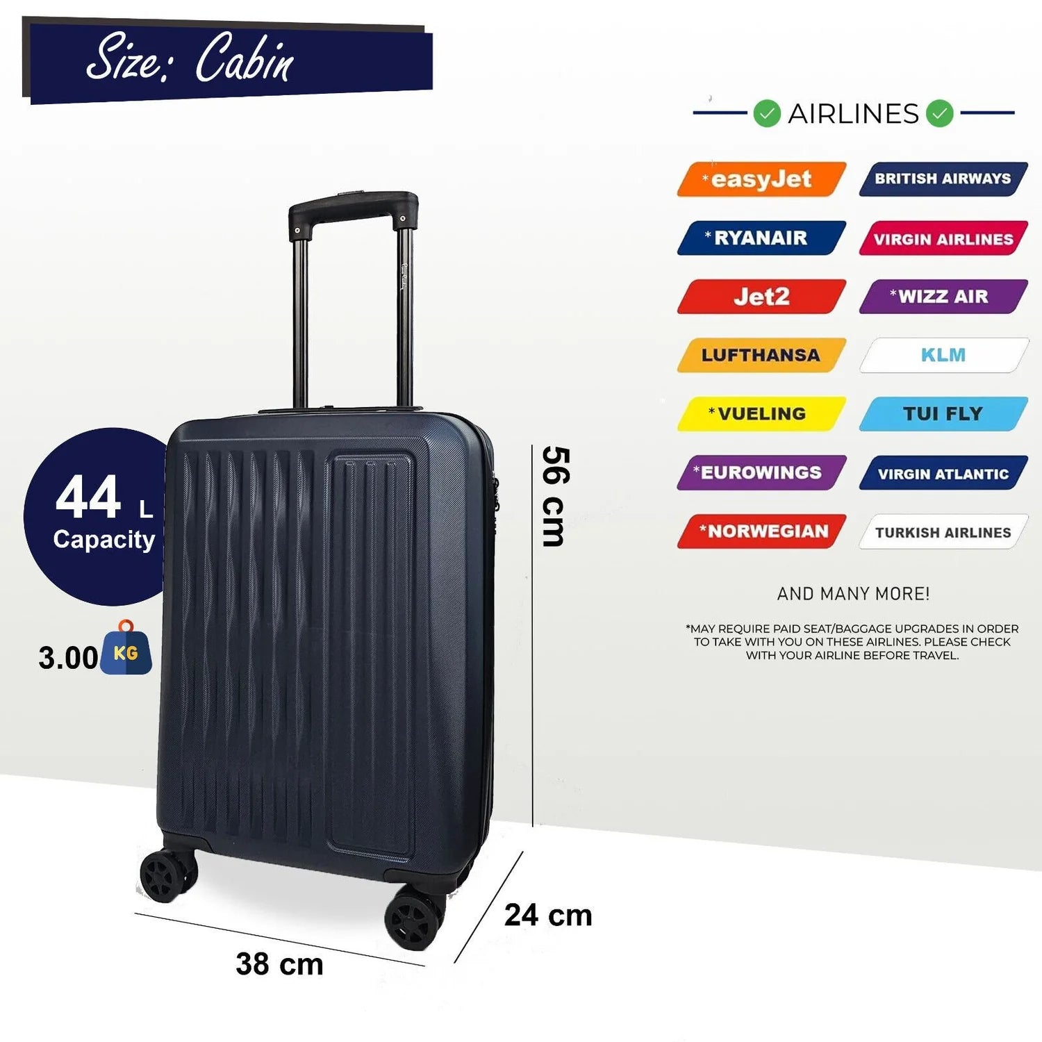 Cullman Cabin Hard Shell Navy Suitcase