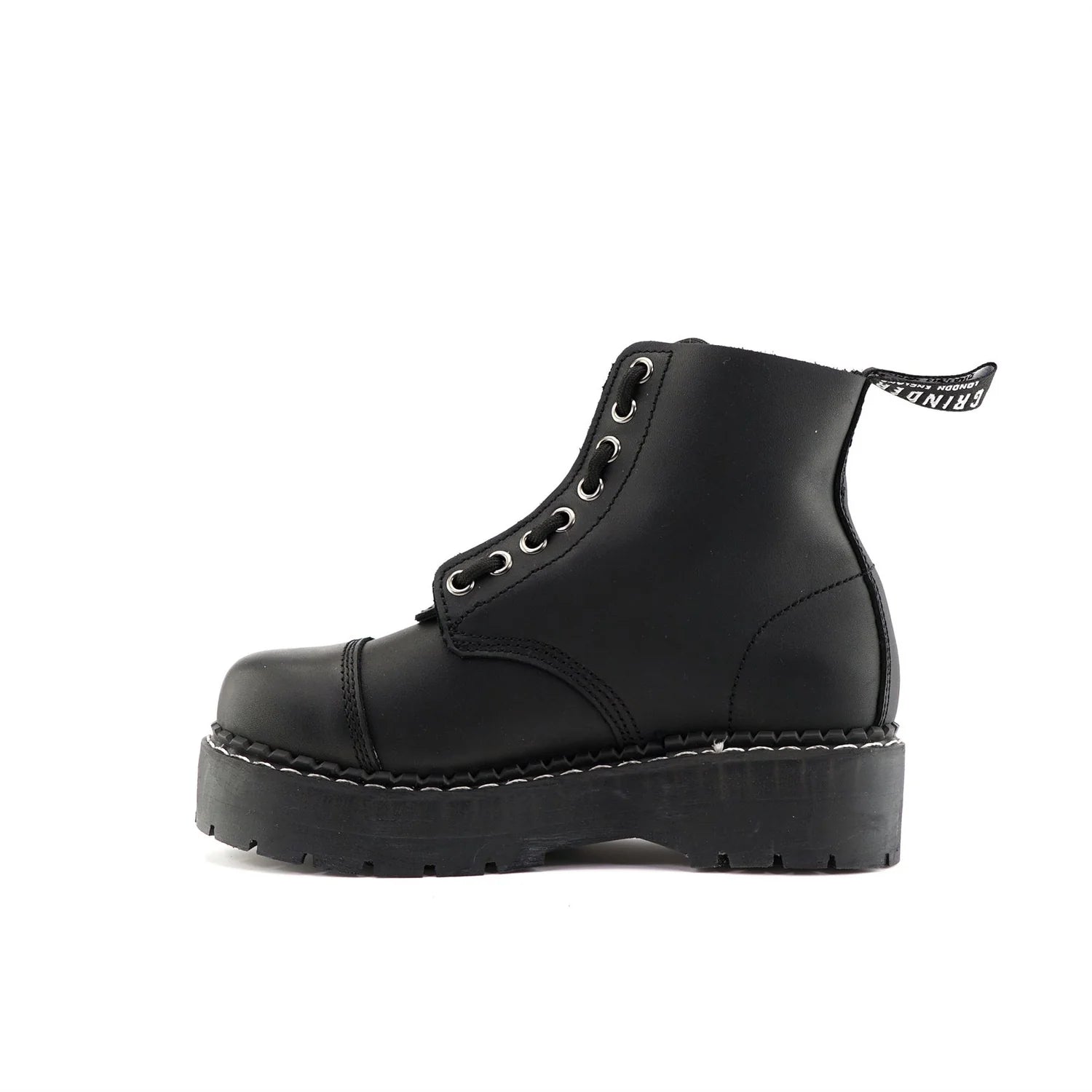 Grinders - Cameron ACS Black Leather Zip Up Ankle Boots