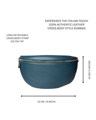 Women's Dark Teal Leather Cross Body Bag with Interchangeable Straps