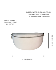 Women's White Leather Bumbag with 2 Interchangeable Straps