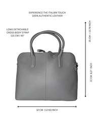 Womens Grey Shoulder Bag Ladies & Carry Handle