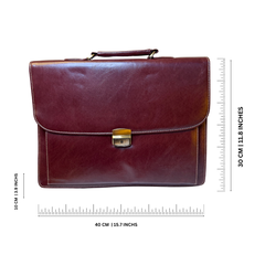 Lombard Leather Briefcase & Laptop Bag Burgundy