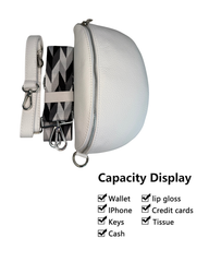 Women's White Leather Bumbag with 2 Interchangeable Straps