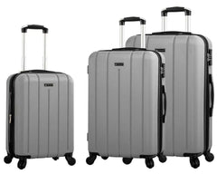 Castleberry Set of 3 Hard Shell Silver Suitcases