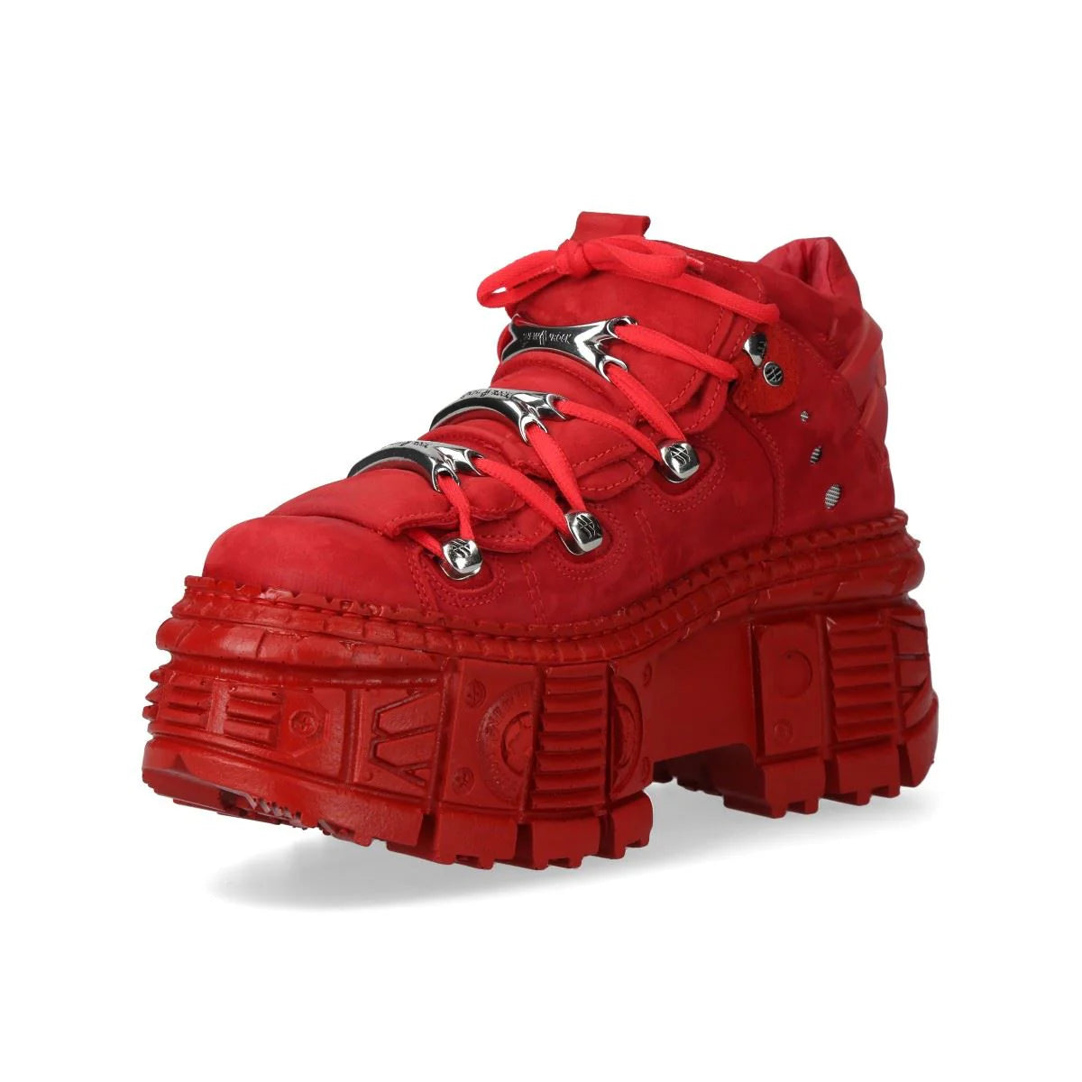 NEW ROCK - M-106WALL-C13 Red Leather Platform Boots