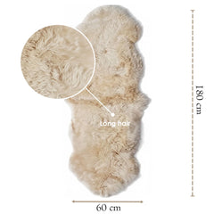 Large Silky Soft Light Beige Genuine Sheepskin Rug