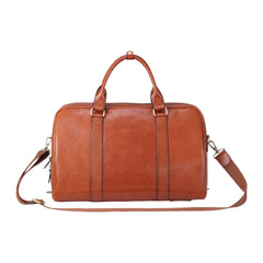 Deep Tan Vintage Leather Holdall With Detachable Shoulder Strap