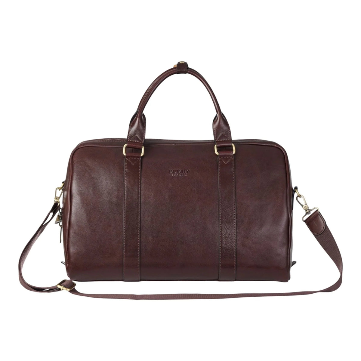 Chestnut Brown Vintage Leather Holdall With Detachable Shoulder Strap