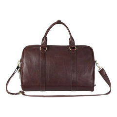 Chestnut Brown Vintage Leather Holdall With Detachable Shoulder Strap