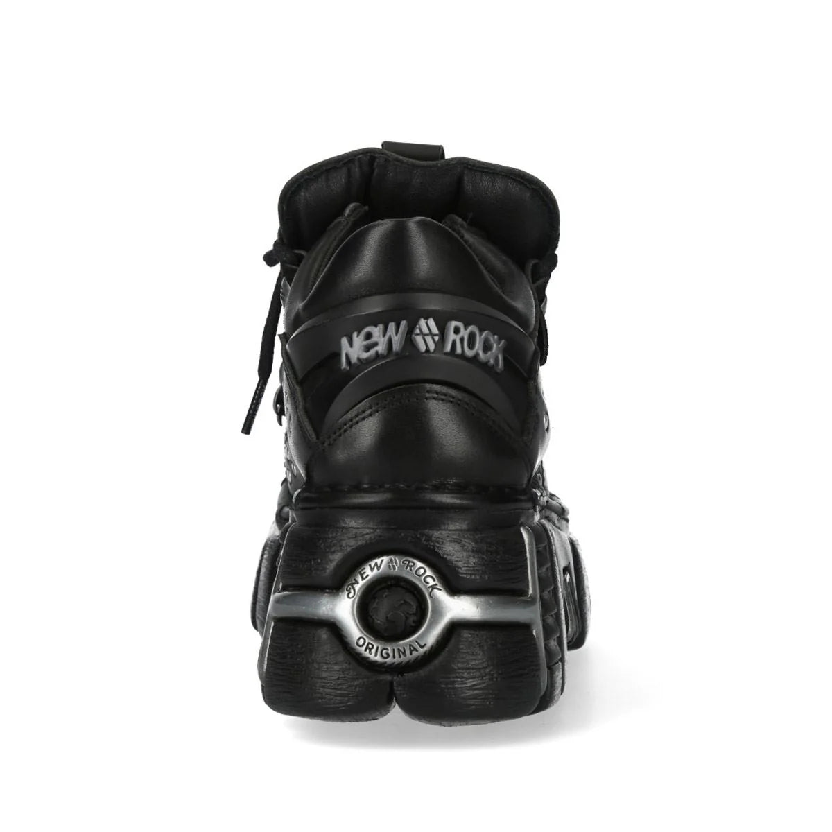NEW ROCK - M-120NR-C1 Studded Black Leather Platform Boots