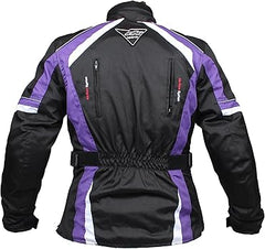 Ladies Purple Cordura Waterproof Biker Jacket With CE Armour