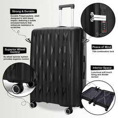 Burnaby Large Soft Shell Black Suitcase