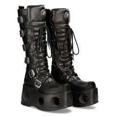 NEW ROCK - 272-S2 Neptuno Knee High Platform Boots With Spring Heels