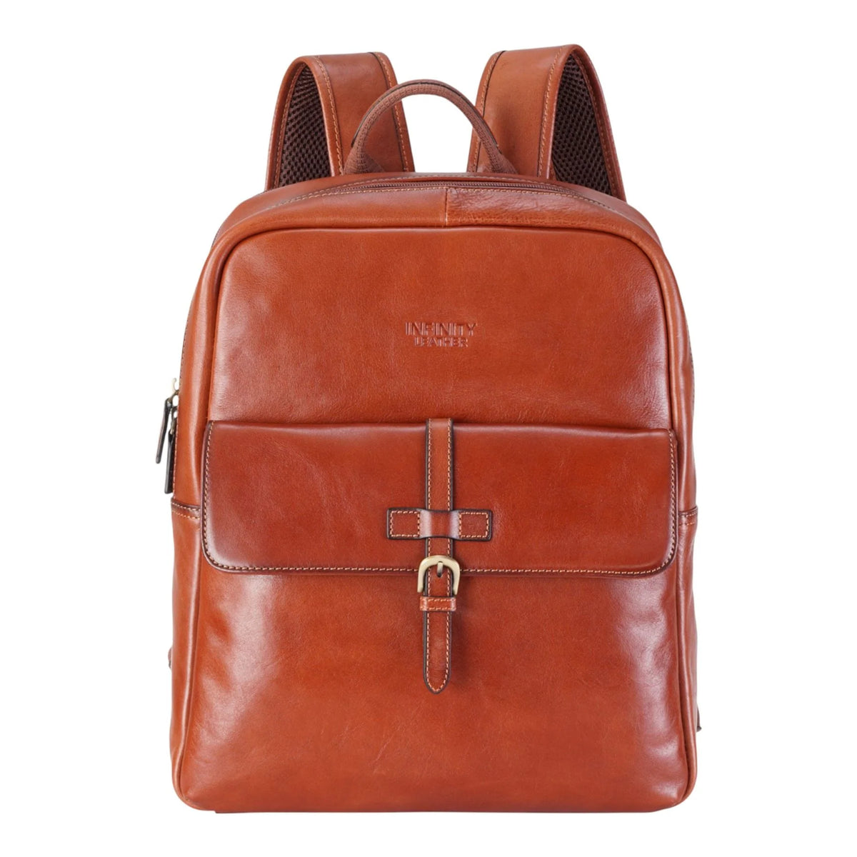 Large Deep Tan Vintage Leather Laptop Rucksack