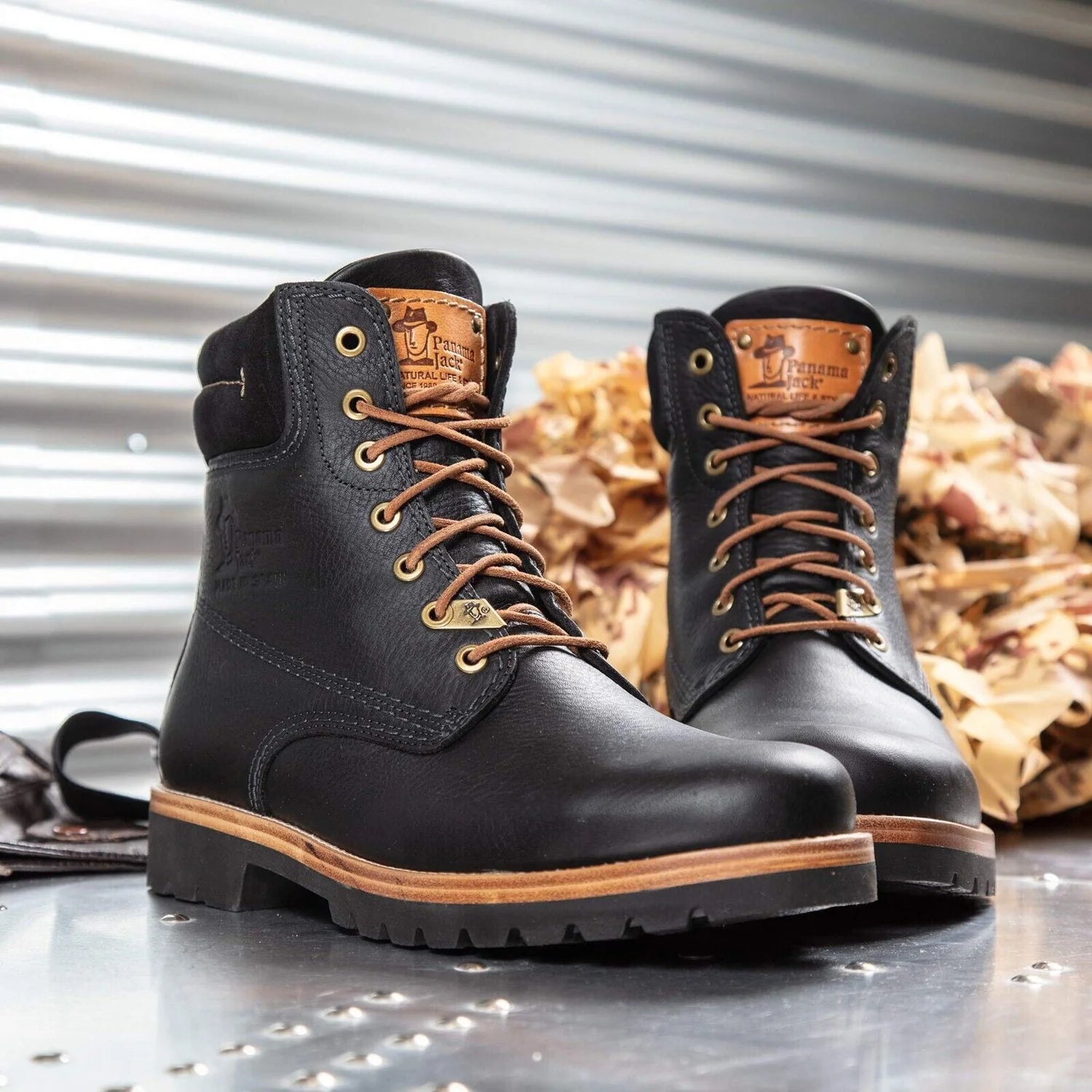 Panama Jack 03 C27 Men's Black Leather Waterproof Lace Up Hiker