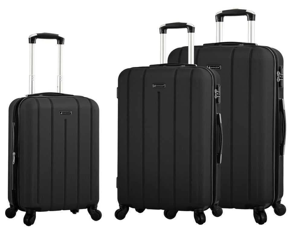 Castleberry Set of 3 Hard Shell Black Suitcases
