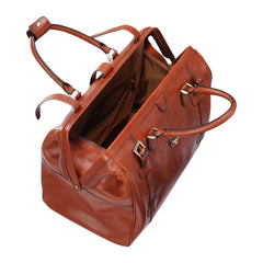 Deep Tan Leather Doctors Style Holdall
