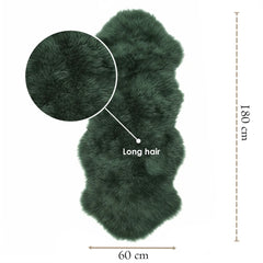 Large Silky Soft Thyme Green Genuine Sheepskin Rug
