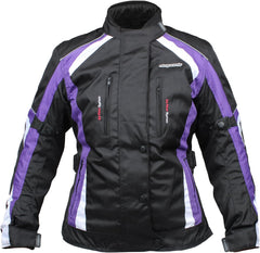Ladies Purple Cordura Waterproof Biker Jacket With CE Armour
