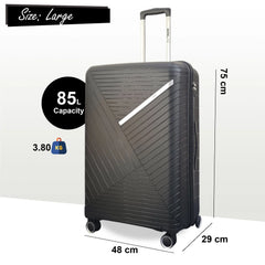 Chita Large Soft Shell Black Suitcase