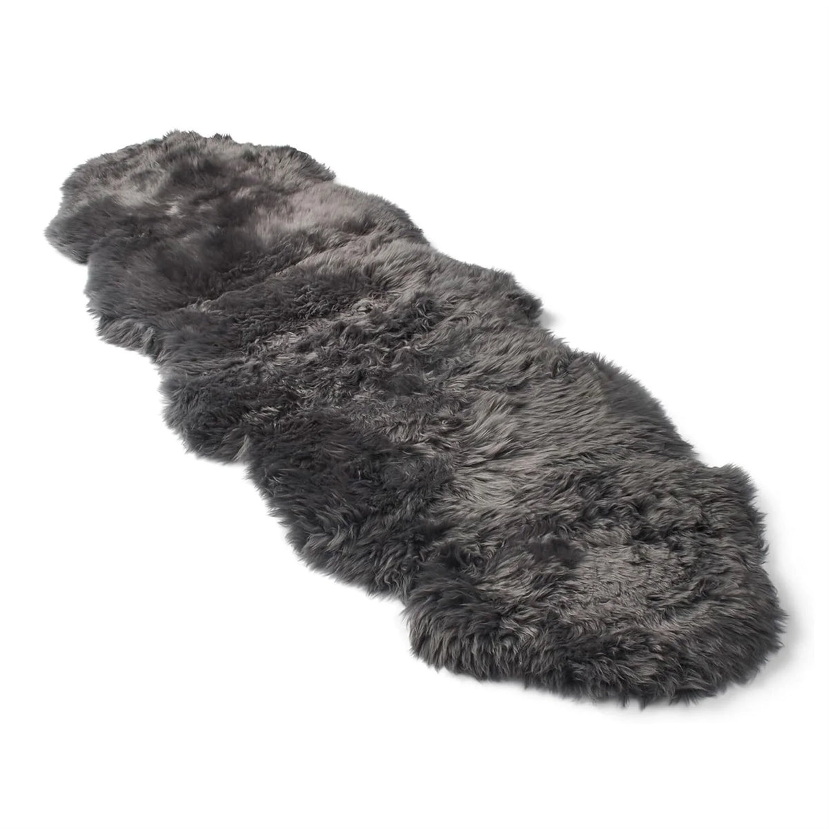 Large Silky Soft Charcoal Grey Genuine Sheepskin Rug