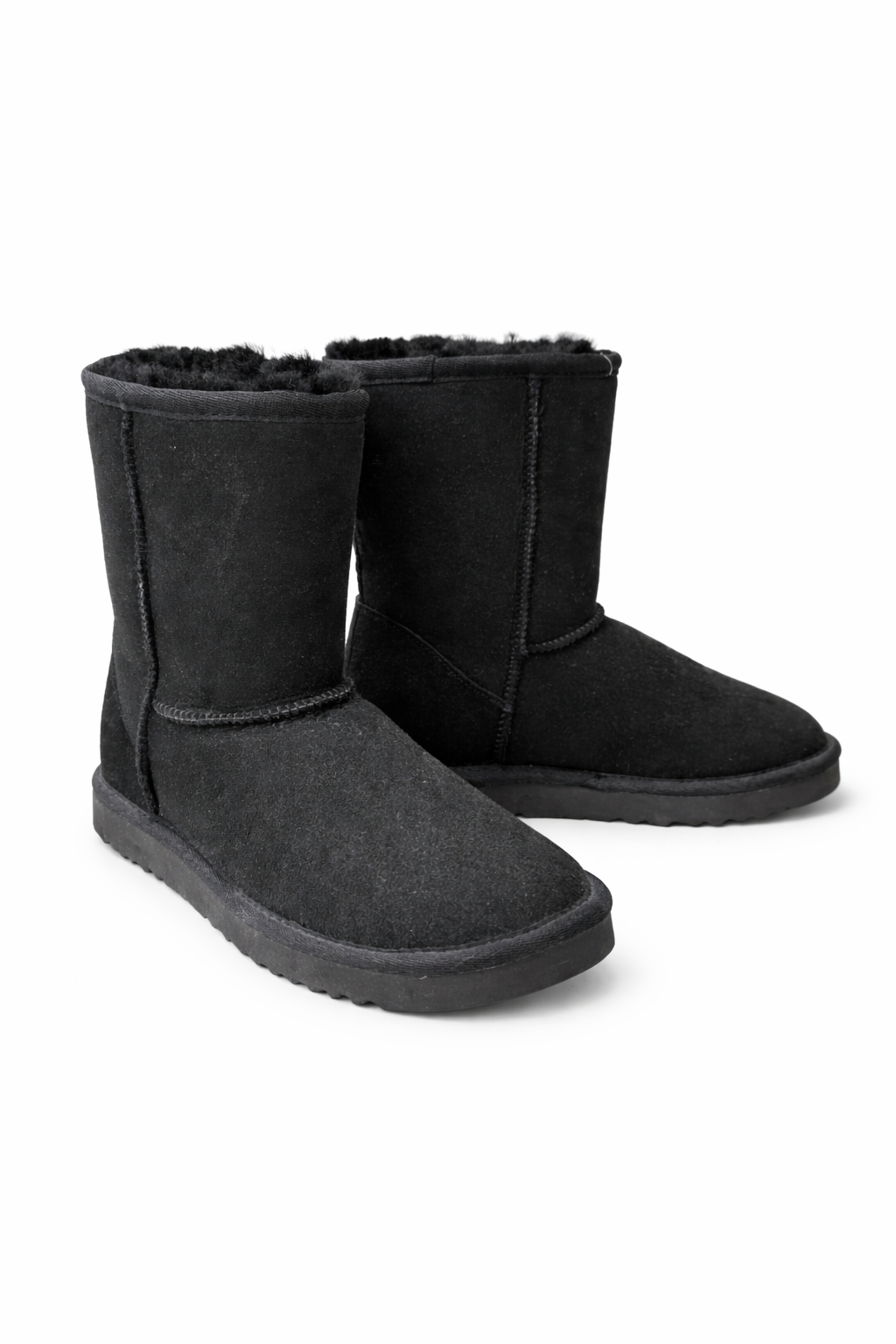 Womens Black Genuine Sheepskin Boots